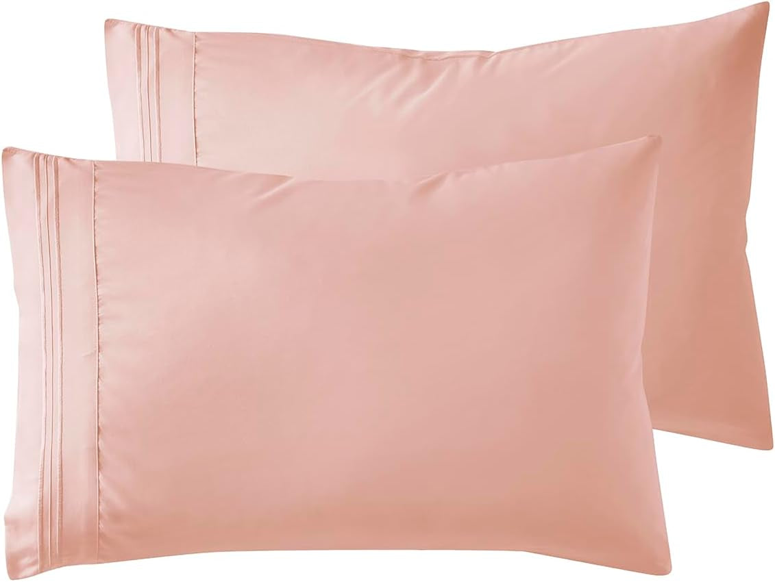 Microfiber Queen Pillowcase Set of 2, Hunter Green, Soft, Envelope Closure, 20X30 Inches