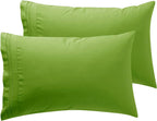 Microfiber Queen Pillowcase Set of 2, Hunter Green, Soft, Envelope Closure, 20X30 Inches