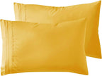 Microfiber Queen Pillowcase Set of 2, Hunter Green, Soft, Envelope Closure, 20X30 Inches