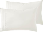 Microfiber Queen Pillowcase Set of 2, Hunter Green, Soft, Envelope Closure, 20X30 Inches