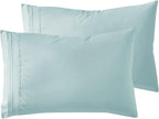 Microfiber Queen Pillowcase Set of 2, Hunter Green, Soft, Envelope Closure, 20X30 Inches