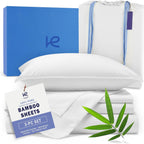 Kickoff Viscose Bamboo Sheets Twin Size 3-Pc 100% Organic Bamboo Viscose Bed Cooling Sheets Twin Size Set Cool Bedding for Hot Sleepers Sheet Set - Gift Ready Packaging (Pewter, T)