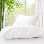 Standard Pillow Cases Set of 2, Rayon Derived from Bamboo, Cooling Pillow Cases for Hot Sleepers & Night Sweats, Breathable Silky Soft Envelope Pillowcases(White, 20"X26")