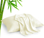 Standard Pillow Cases Set of 2, Rayon Derived from Bamboo, Cooling Pillow Cases for Hot Sleepers & Night Sweats, Breathable Silky Soft Envelope Pillowcases(White, 20"X26")
