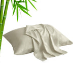 Standard Pillow Cases Set of 2, Rayon Derived from Bamboo, Cooling Pillow Cases for Hot Sleepers & Night Sweats, Breathable Silky Soft Envelope Pillowcases(White, 20"X26")