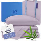 Kickoff Viscose Bamboo Sheets Twin Size 3-Pc 100% Organic Bamboo Viscose Bed Cooling Sheets Twin Size Set Cool Bedding for Hot Sleepers Sheet Set - Gift Ready Packaging (Pewter, T)
