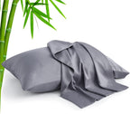 Standard Pillow Cases Set of 2, Rayon Derived from Bamboo, Cooling Pillow Cases for Hot Sleepers & Night Sweats, Breathable Silky Soft Envelope Pillowcases(White, 20"X26")