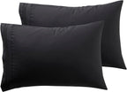 Microfiber Queen Pillowcase Set of 2, Hunter Green, Soft, Envelope Closure, 20X30 Inches