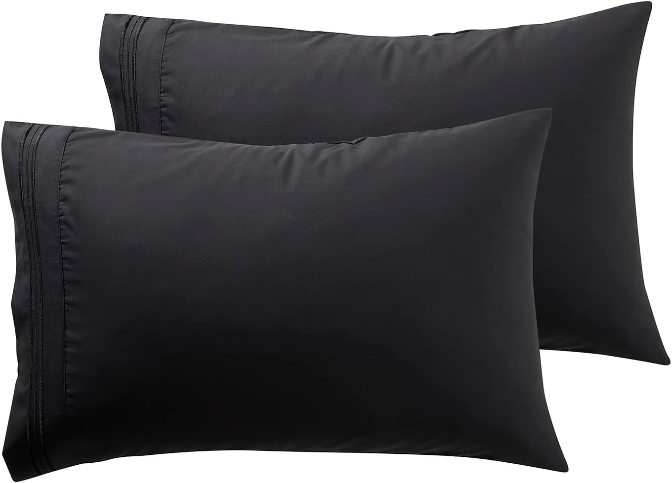 Microfiber Queen Pillowcase Set of 2, Hunter Green, Soft, Envelope Closure, 20X30 Inches