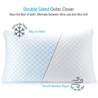Temperature Queen Pillows, Regulating and Adjustable Memory Foam Cooling Bed Pillows Queen Size Pillows, 20" X 30"