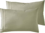 Microfiber Queen Pillowcase Set of 2, Hunter Green, Soft, Envelope Closure, 20X30 Inches
