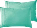 Microfiber Queen Pillowcase Set of 2, Hunter Green, Soft, Envelope Closure, 20X30 Inches
