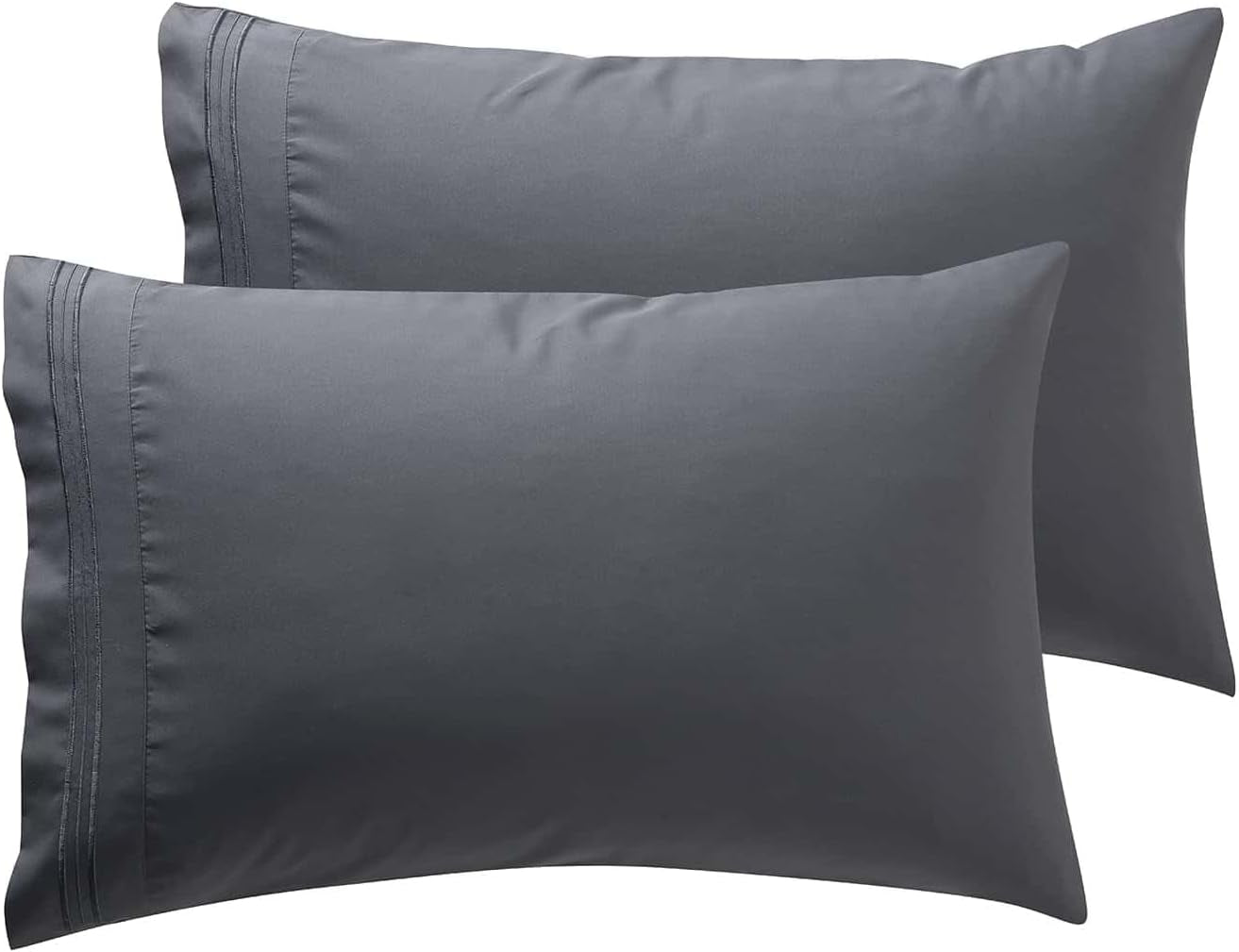 Microfiber Queen Pillowcase Set of 2, Hunter Green, Soft, Envelope Closure, 20X30 Inches