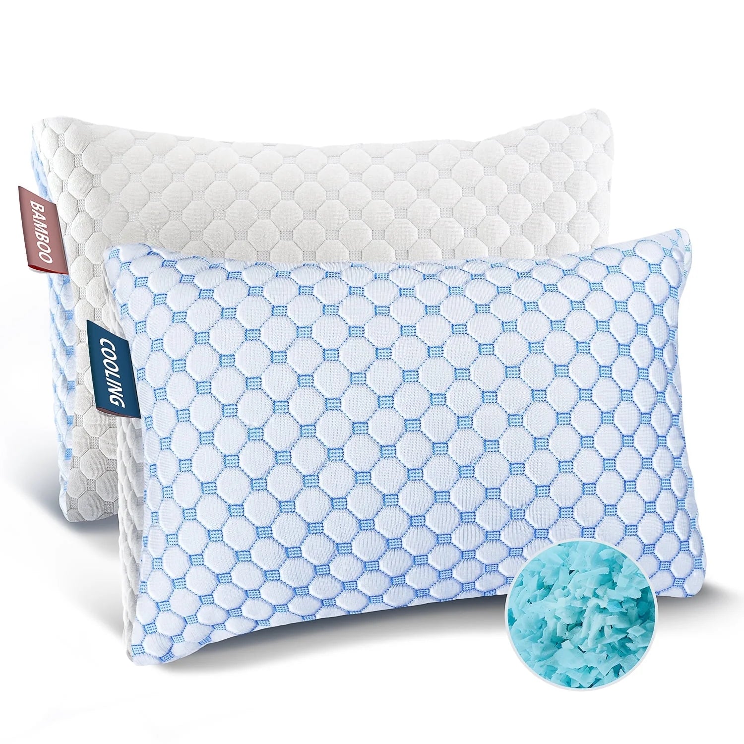 Temperature Queen Pillows, Regulating and Adjustable Memory Foam Cooling Bed Pillows Queen Size Pillows, 20" X 30"