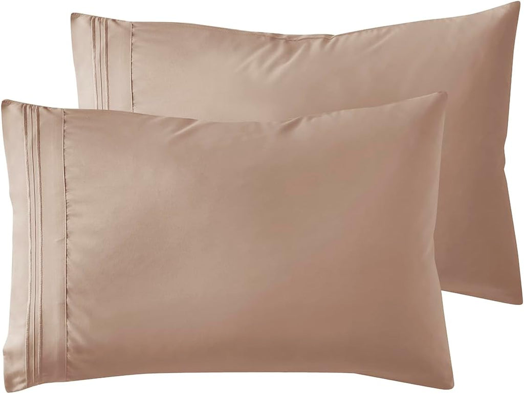 Microfiber Queen Pillowcase Set of 2, Hunter Green, Soft, Envelope Closure, 20X30 Inches