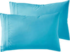 Microfiber Queen Pillowcase Set of 2, Hunter Green, Soft, Envelope Closure, 20X30 Inches