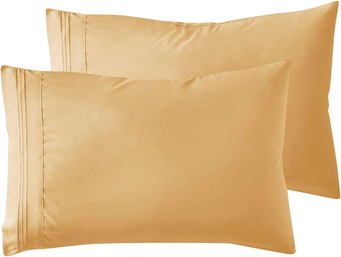 Microfiber Queen Pillowcase Set of 2, Hunter Green, Soft, Envelope Closure, 20X30 Inches