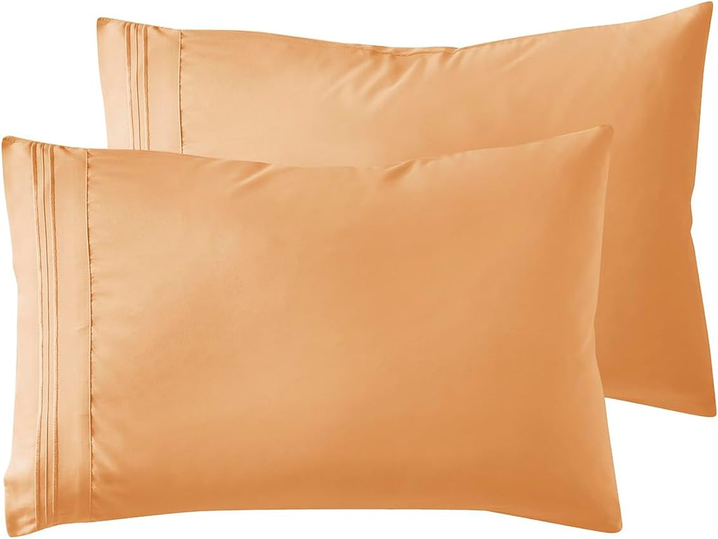 Microfiber Queen Pillowcase Set of 2, Hunter Green, Soft, Envelope Closure, 20X30 Inches