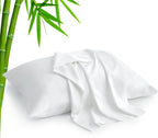 Standard Pillow Cases Set of 2, Rayon Derived from Bamboo, Cooling Pillow Cases for Hot Sleepers & Night Sweats, Breathable Silky Soft Envelope Pillowcases(White, 20"X26")