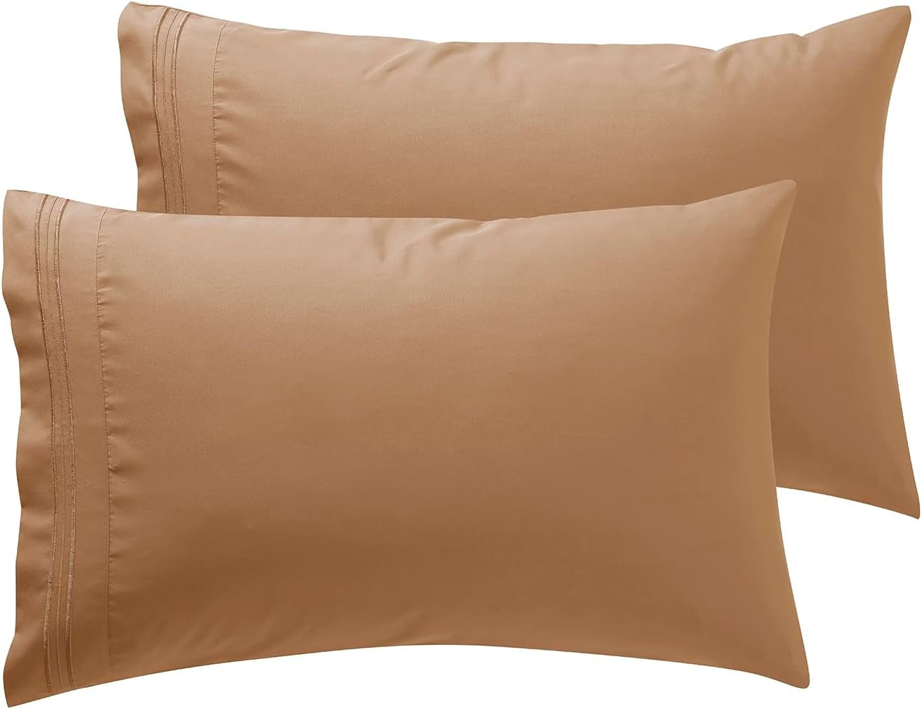 Microfiber Queen Pillowcase Set of 2, Hunter Green, Soft, Envelope Closure, 20X30 Inches