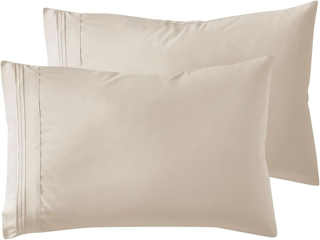 Microfiber Queen Pillowcase Set of 2, Hunter Green, Soft, Envelope Closure, 20X30 Inches