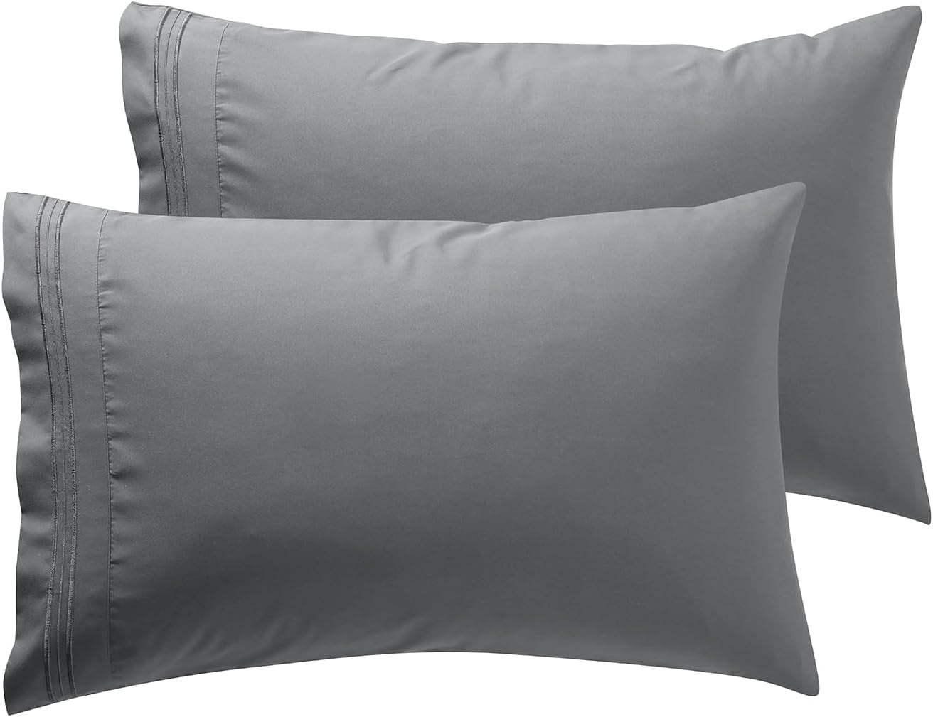 Microfiber Queen Pillowcase Set of 2, Hunter Green, Soft, Envelope Closure, 20X30 Inches