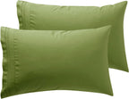 Microfiber Queen Pillowcase Set of 2, Hunter Green, Soft, Envelope Closure, 20X30 Inches