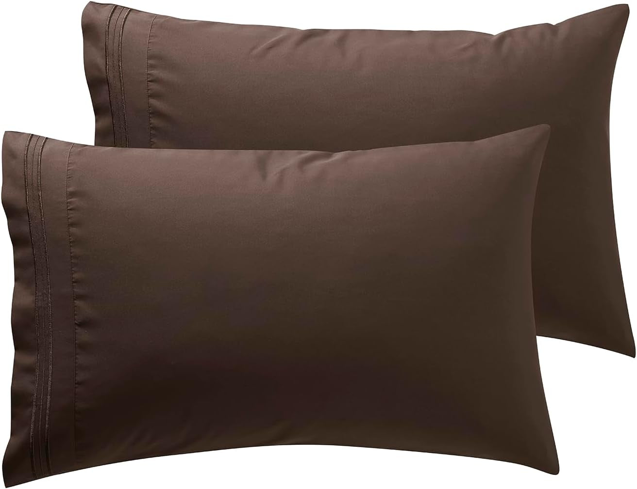 Microfiber Queen Pillowcase Set of 2, Hunter Green, Soft, Envelope Closure, 20X30 Inches